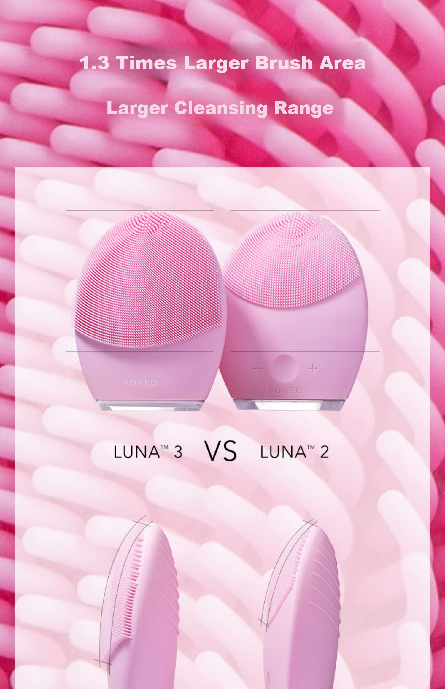 FOREO LUNA 3 Facial Cleansing Brush Blue Electric Pore Cleansing Device Balancing Oil Control Face Cleanser 12