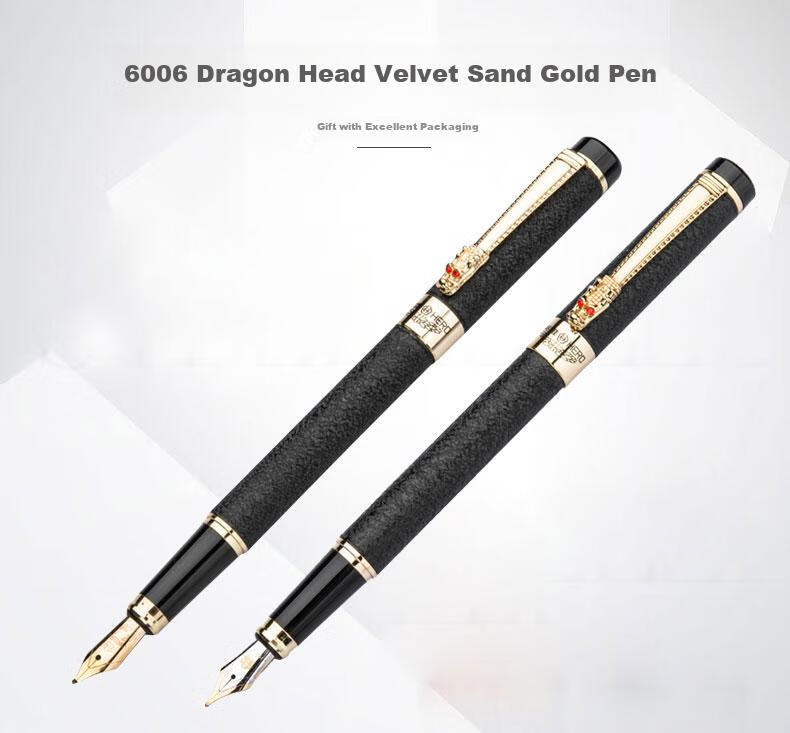 HERO Fountain Pen Black Velvet Sand Iridium Nib Ink Pen 6006 2
