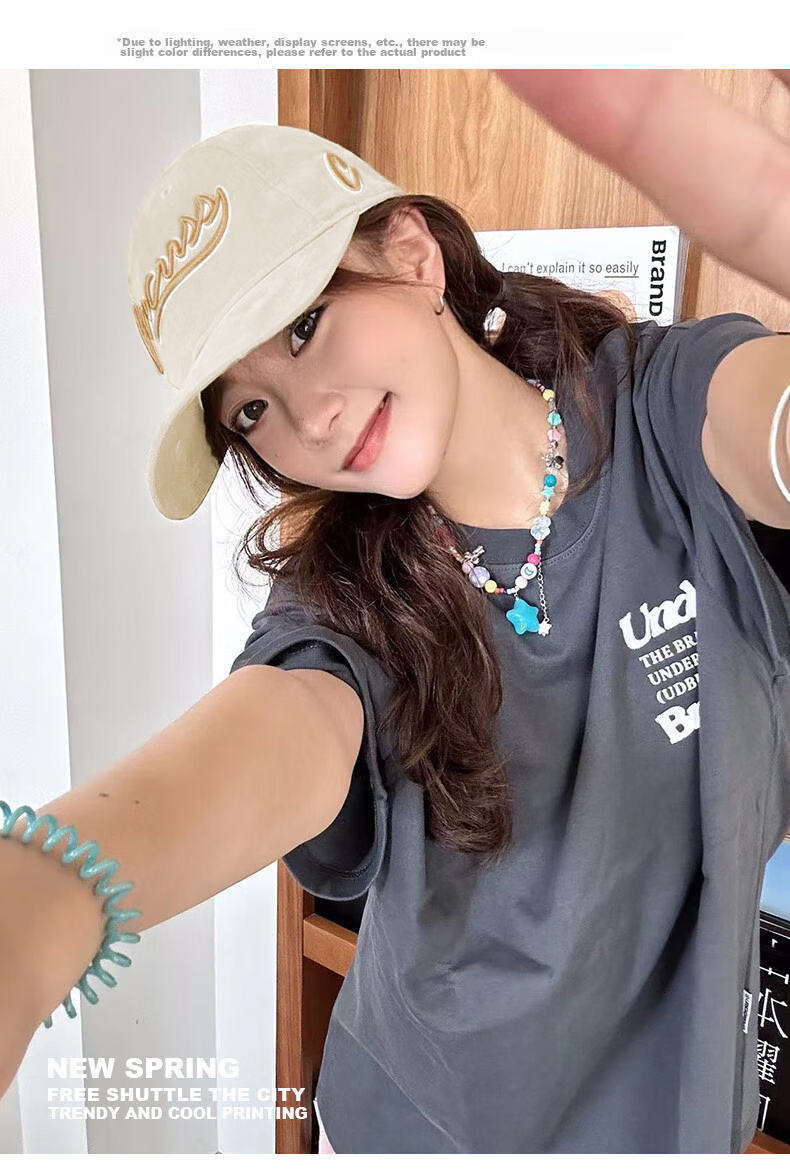 CACUSS Women's Embroidered Baseball Cap Spring Cotton Soft Top Visor Hat Mist Blue 3