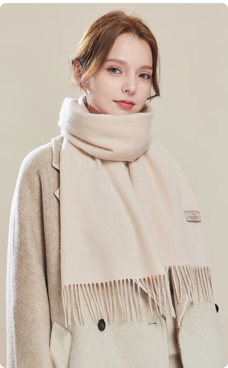 JIUMU 100% Cashmere Scarf for Women, Autumn And Winter Shawl, Warm Neck Wrap, Gift for Girls, Mid-Autumn Festival Birthday Present, Gift Box Set 14