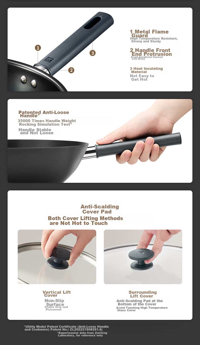 ZWILLING Iron Wok, Non-Coated, Suitable for Induction And Gas Stoves, Silver Iron Wok, 30cm 15