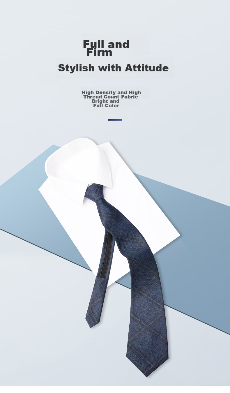 Luomeng Men's Necktie JK Formal Wedding Groom's Tie, 7cm Thin Style, No-Tie Zipper, Gift Box Set for Boyfriend 4