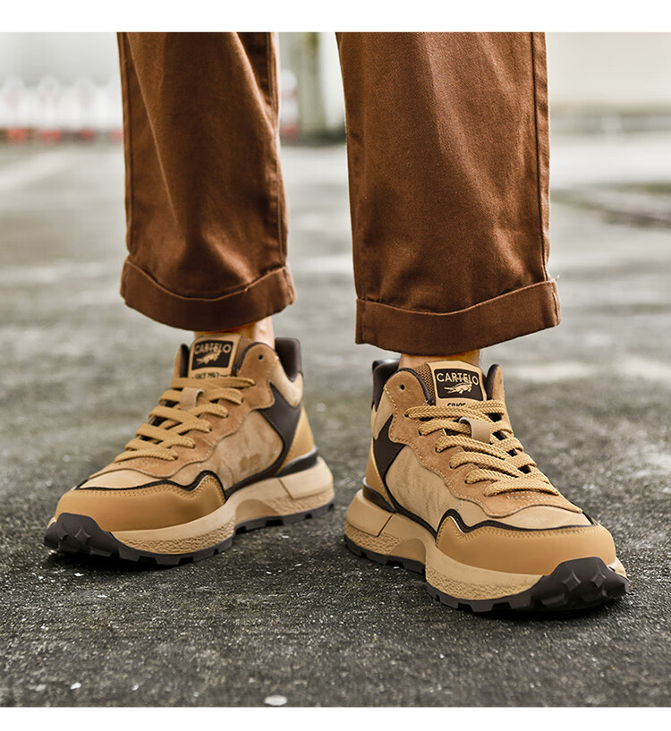CARTELO Men's Shoes, Casual Sports, Autumn And Winter Outdoor Hiking, Travel Commuting, Jogging, Soft Sole, Wear-Resistant, Retro Versatile, New Style 14