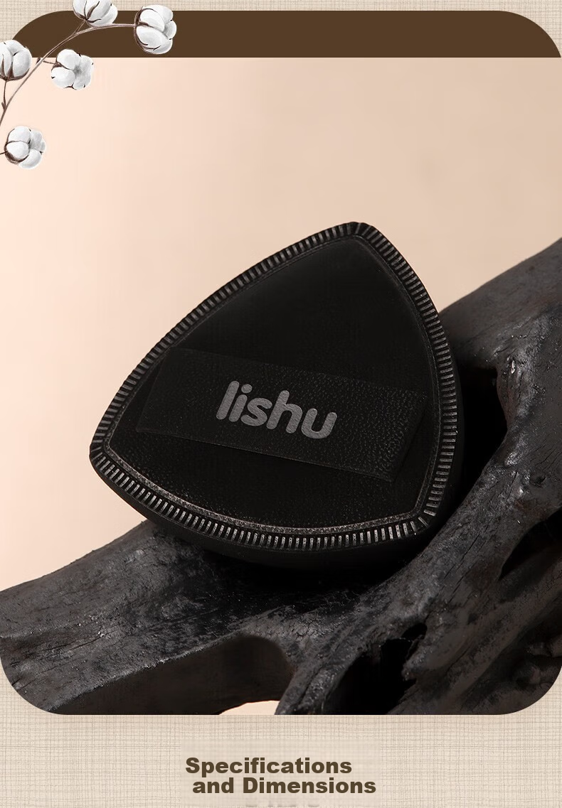 Lishu Black Pineapple Powder Puff, Dual-Use for Dry And Wet Application, 2-Pack (Including Storage Box + Loose Powder Puff) 12