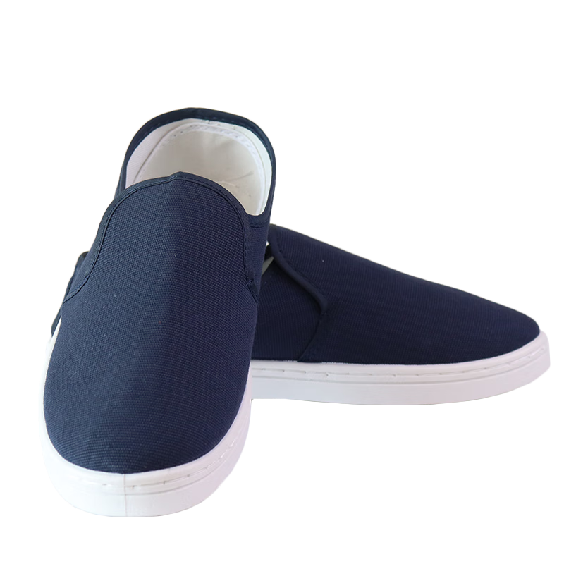 BAIGE Anti-Static Shoes, Dust-Free Workshop Mid-Top Shoes, Canvas Breathable Wear-Resistant Work Shoes, Blue