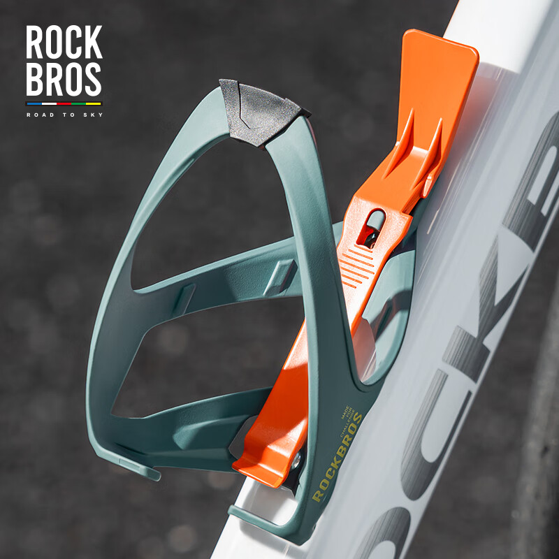 ROCKBROS Bicycle Water Bottle Holder with Tire Levers for Mountain And Road Bikes, Cycling Equipment, Blue And Orange