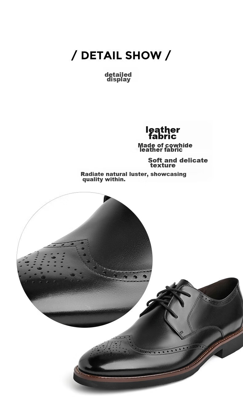 Belle Men's Shoes, Same Style As in Department Stores, Cowhide Shoes, Wedding Shoes, Men's Professional Commute Business Formal Leather Shoes B3217, Black, Size 41 7
