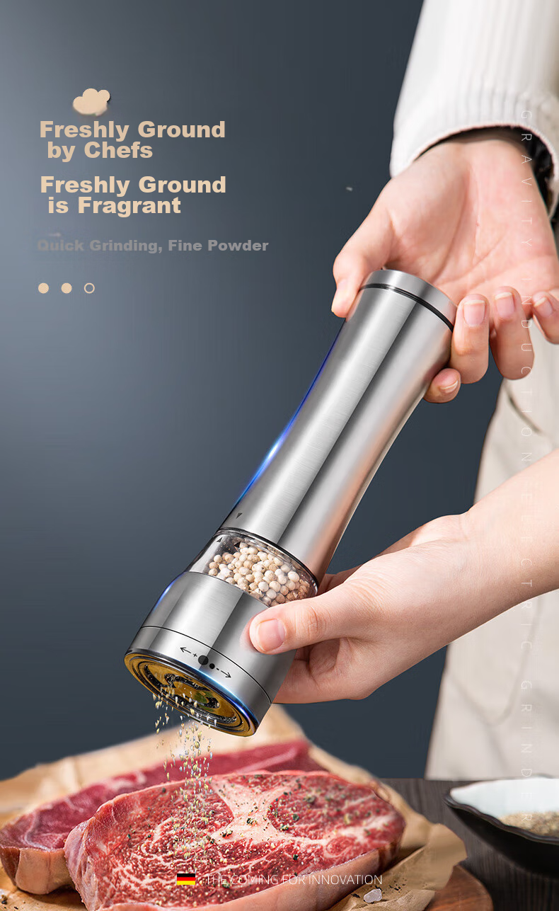 Maomiyoupin Stainless Steel Pepper Grinder, Manual Pepper Mill, Black Pepper Powder Maker, Sichuan Peppercorn Grinder, Sea Salt Shaker, Seasoning Bottle 1