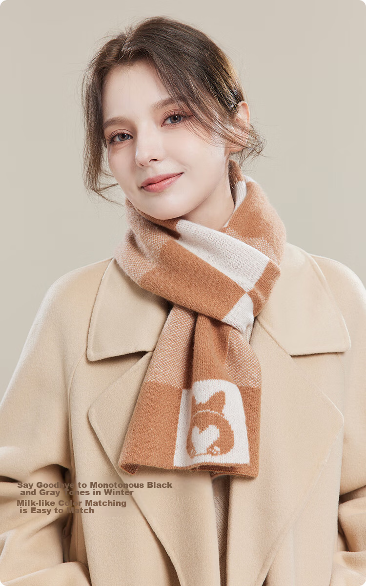 JIUMU Pure Wool Scarf for Women, Autumn And Winter Ladies' Warm Neck Warmer, Gift for Women on Mid-Autumn Festival And Birthday, Gift Box Packaging 7