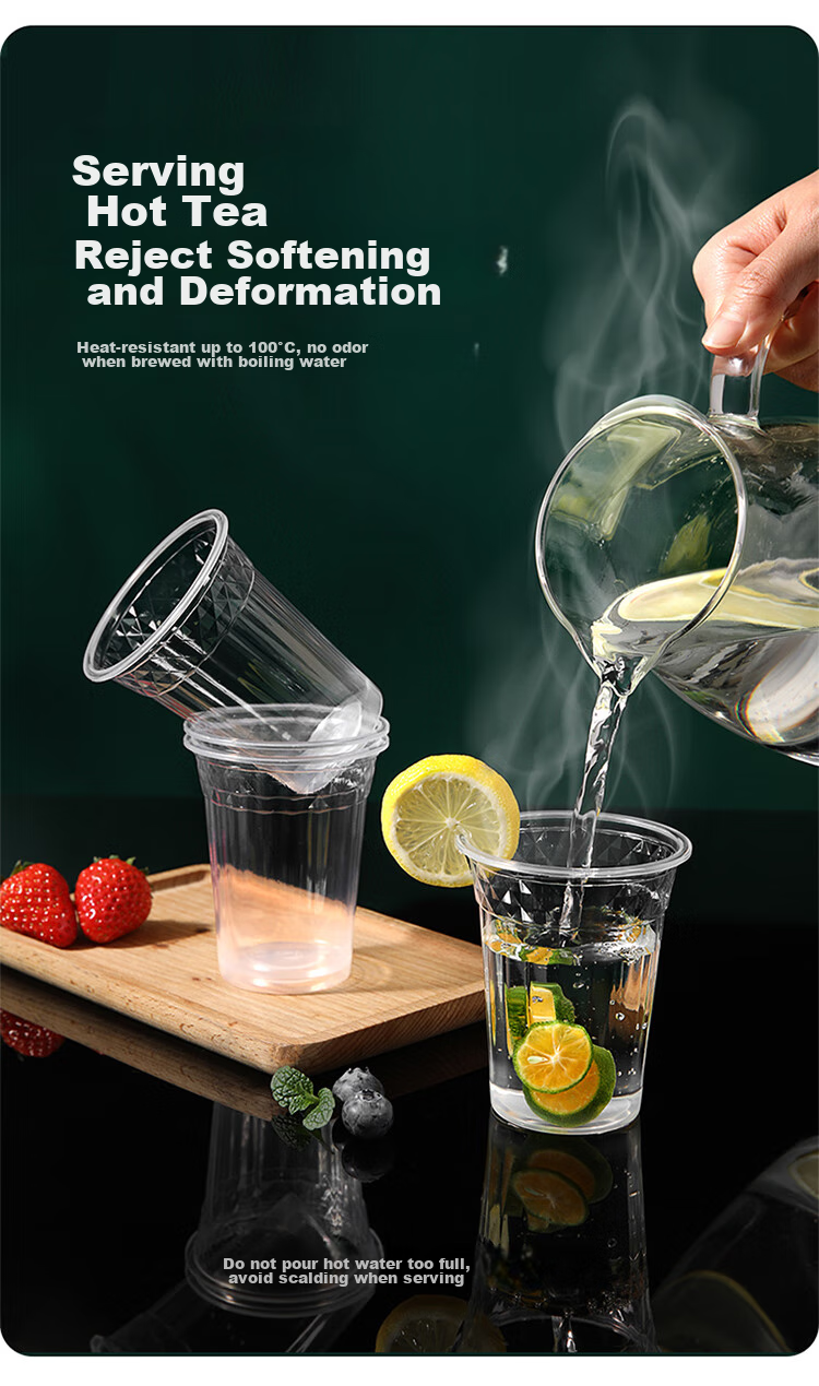MARYYA Disposable Plastic Cups, 240ml*100 Pieces, Thickened Water Cups, Tea Cups, Beverage Cups, Aviation Cups 7