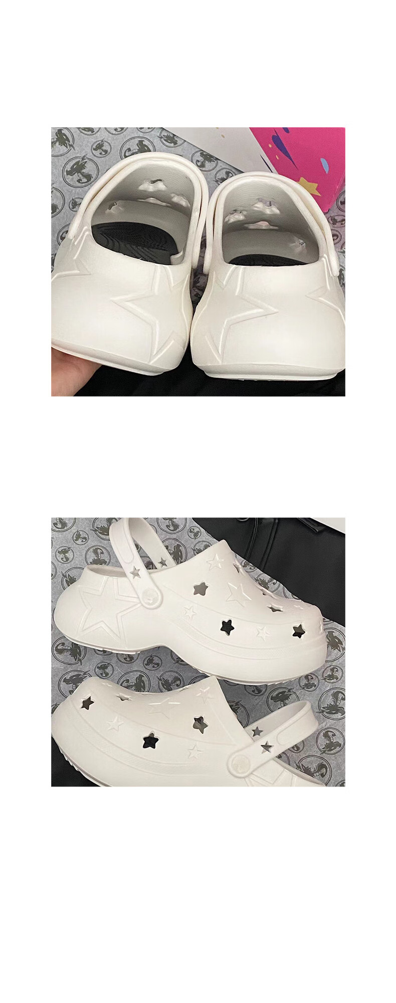 Jifffly Perforated Shoes for Men And Women, Thick-Soled Versatile Slippers with Squishy Feeling Sandals, White, Size 42-43 13