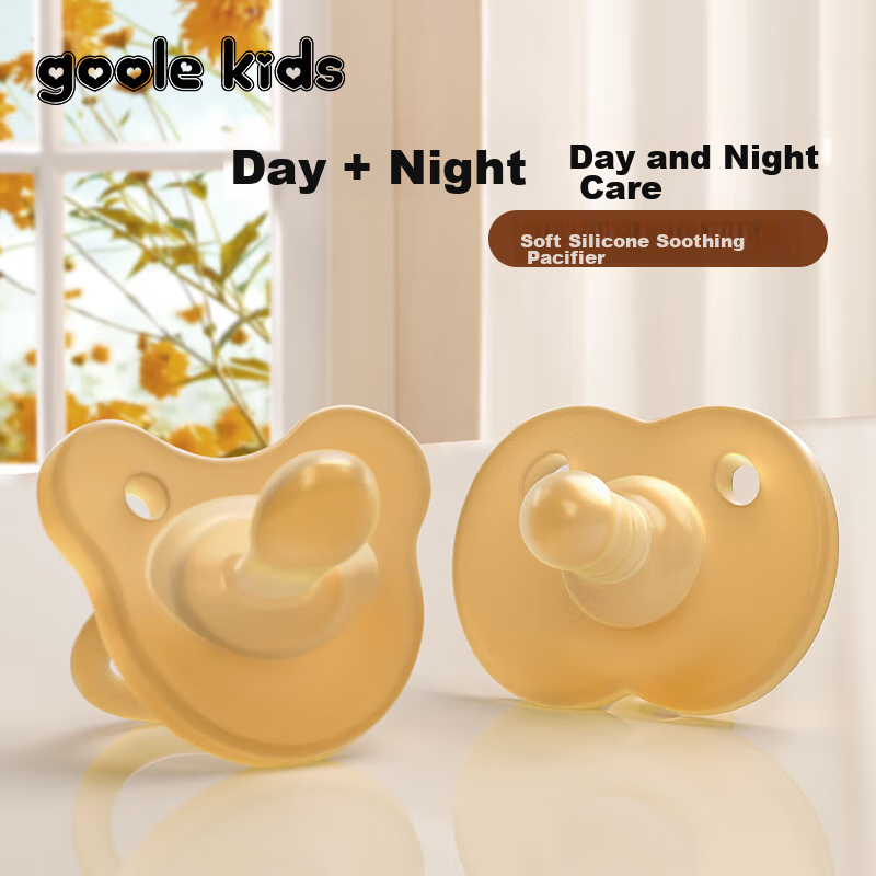 Goole Kids Baby Pacifier for 0-3 Months, Anti-Colic Silicone Nipple for Newborns And Infants, 2-Pack