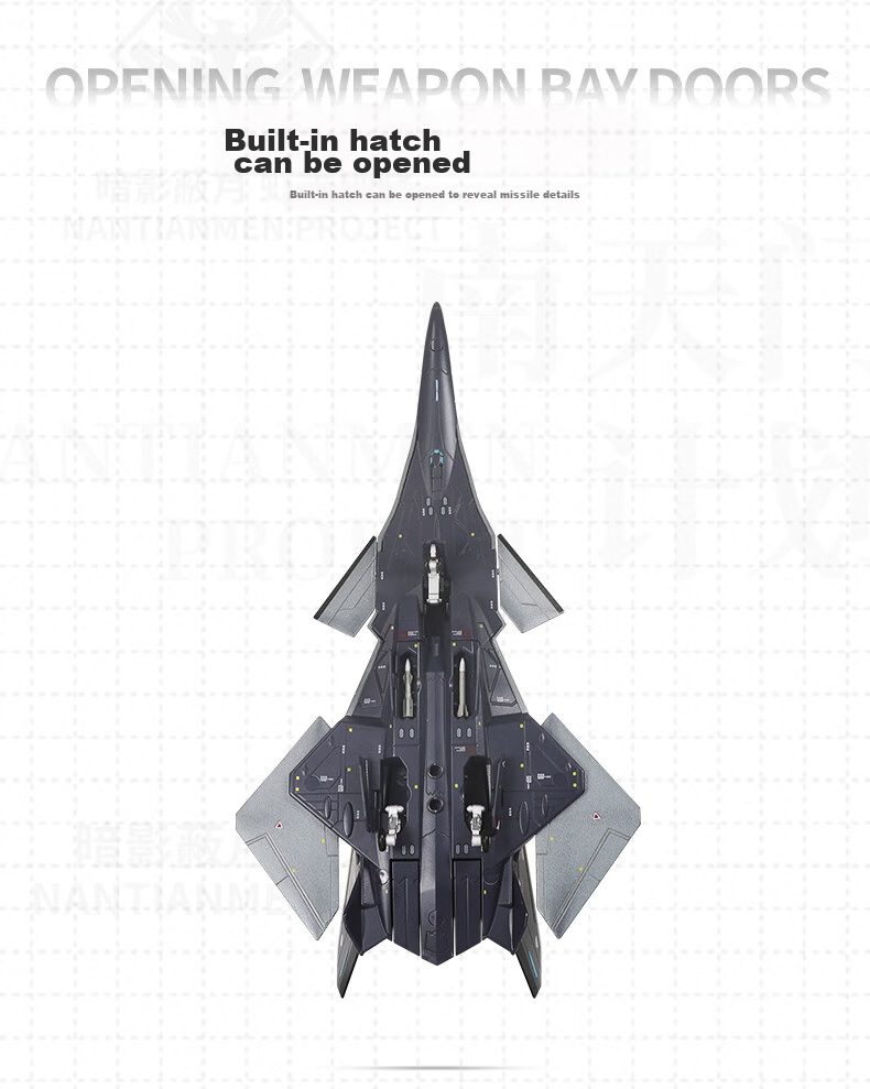 Kaidiwei 1:50 White Emperor Sky Battle Aircraft Alloy Model, Nantianmen Plan Realistic Fighter Jet, New Year Gift, Authentic Product 8