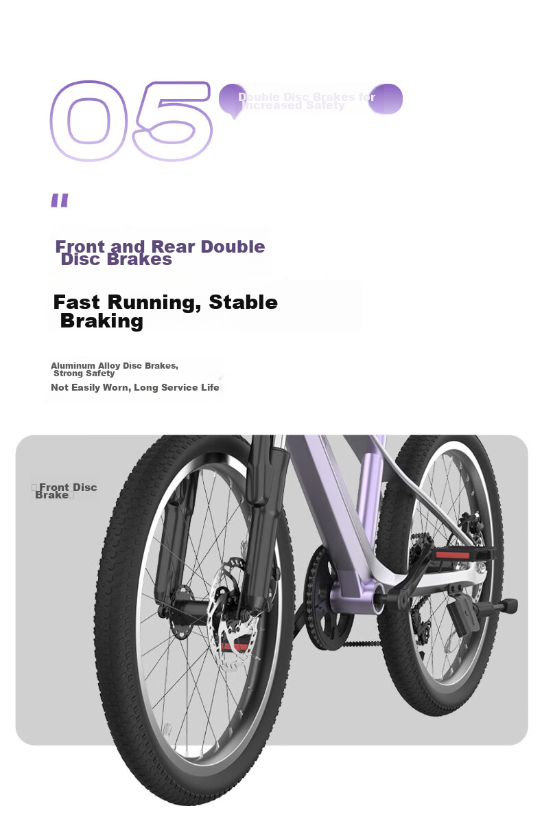 KinderKraft Children's Bicycle for Ages 4-6 Student Single Bike Mountain Bike Gift for Boys And Girls, 18-Inch Purple 15