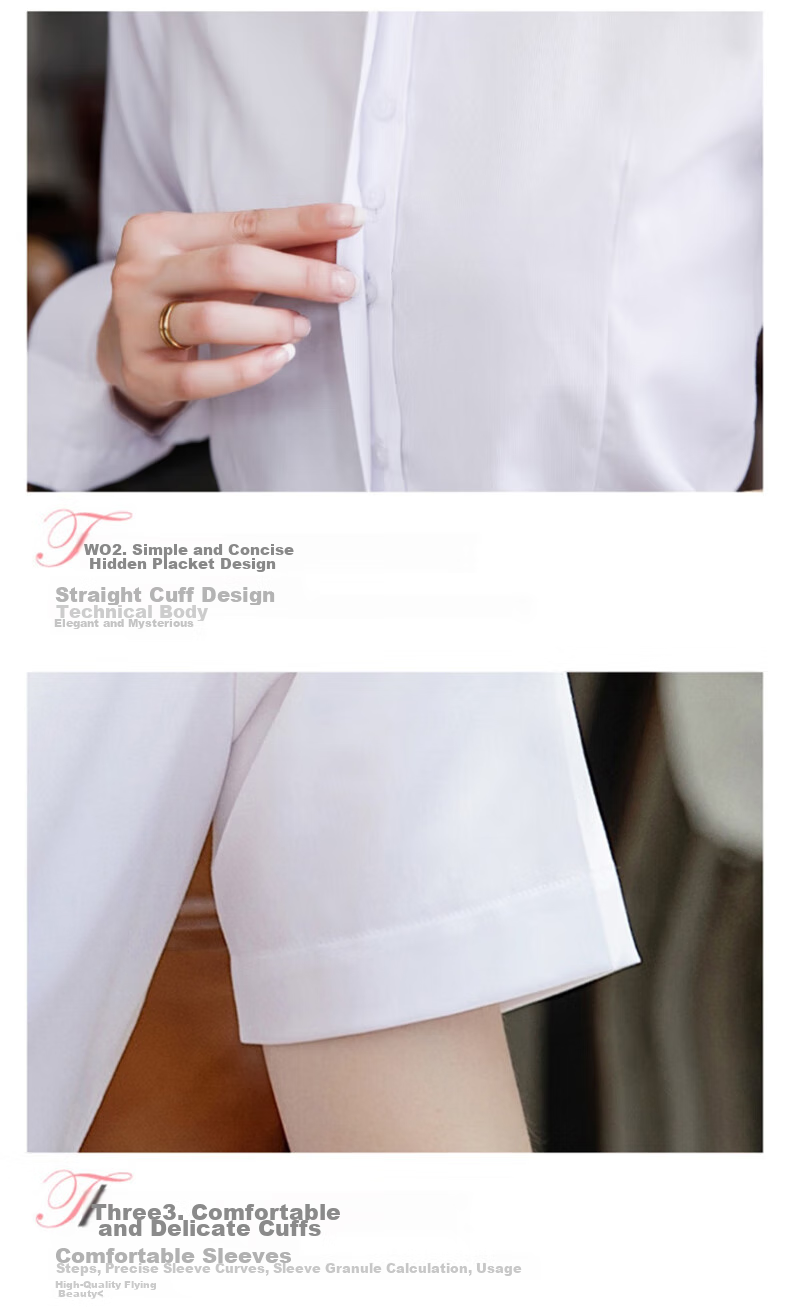 XUEXIMAN Short-Sleeve Shirt for Women, Work Uniform Blouse, Business Casual Slim-Fit Professional Wear, Summer Work Clothes, Square Collar, White 7