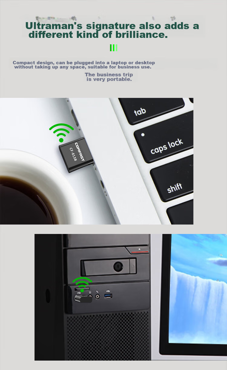 COMFAST CF-813B Dual-Band 650M Bluetooth 5G Wireless Network Adapter for Desktop And Laptop Computers, WIFI Receiver And Transmitter, Bluetooth WIFI Two-I 9