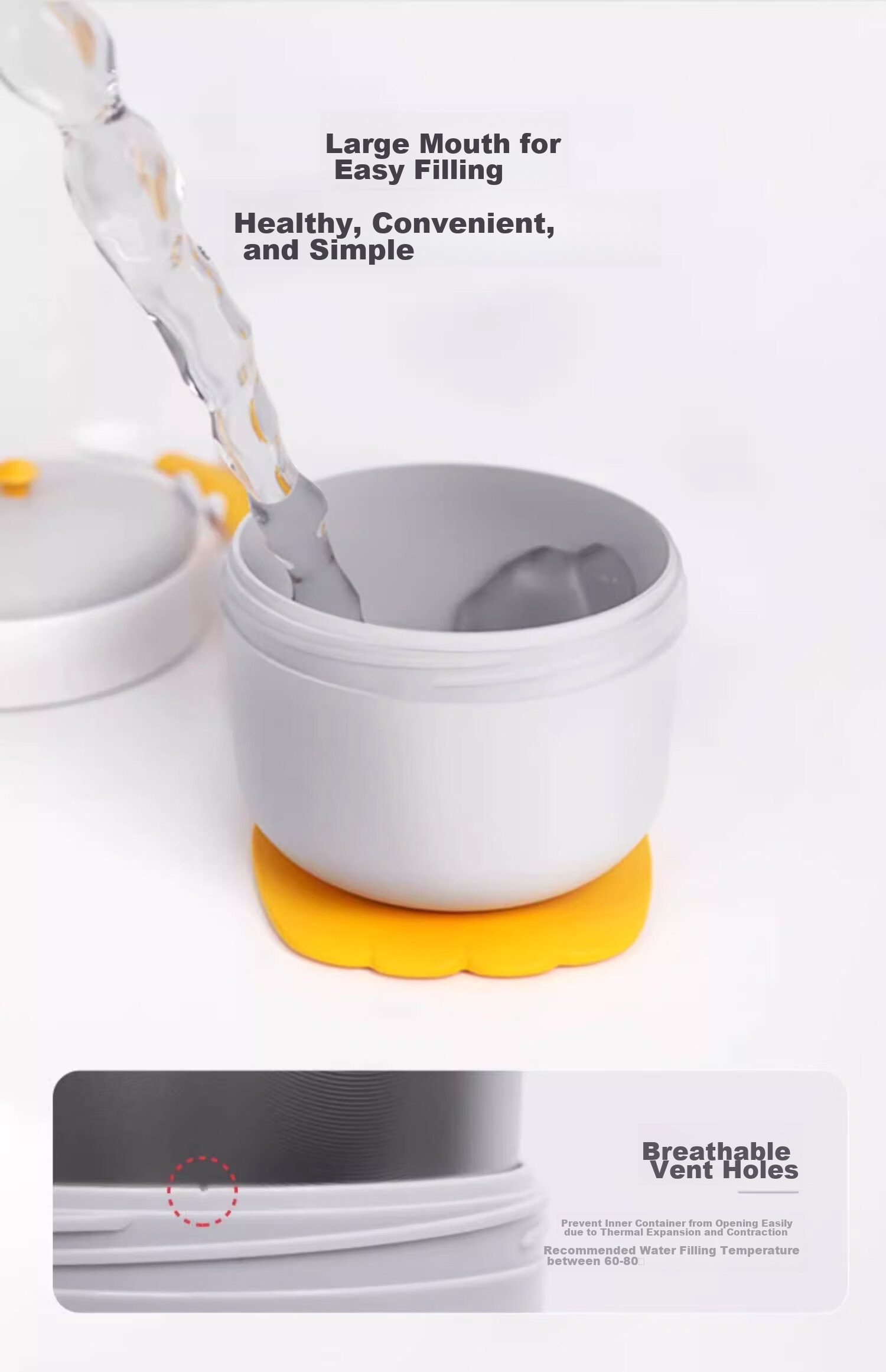 Bebebus Baby Food Bowl, Children's Water-Filled Insulated Bowl with Suction Cup, Detachable And Washable Full-Body Water Cup Tableware Set of 6 Pieces Gift Box 14