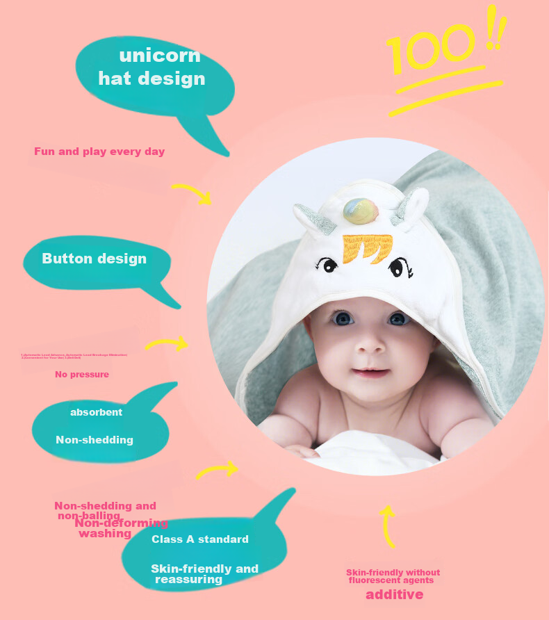 Maigemeng Baby Bath Towel, Pure Cotton Gauze, 6-Layer Class A Antibacterial, Soft And Absorbent Children's Towel, Quick-Drying Bathrobe for Bathing 5