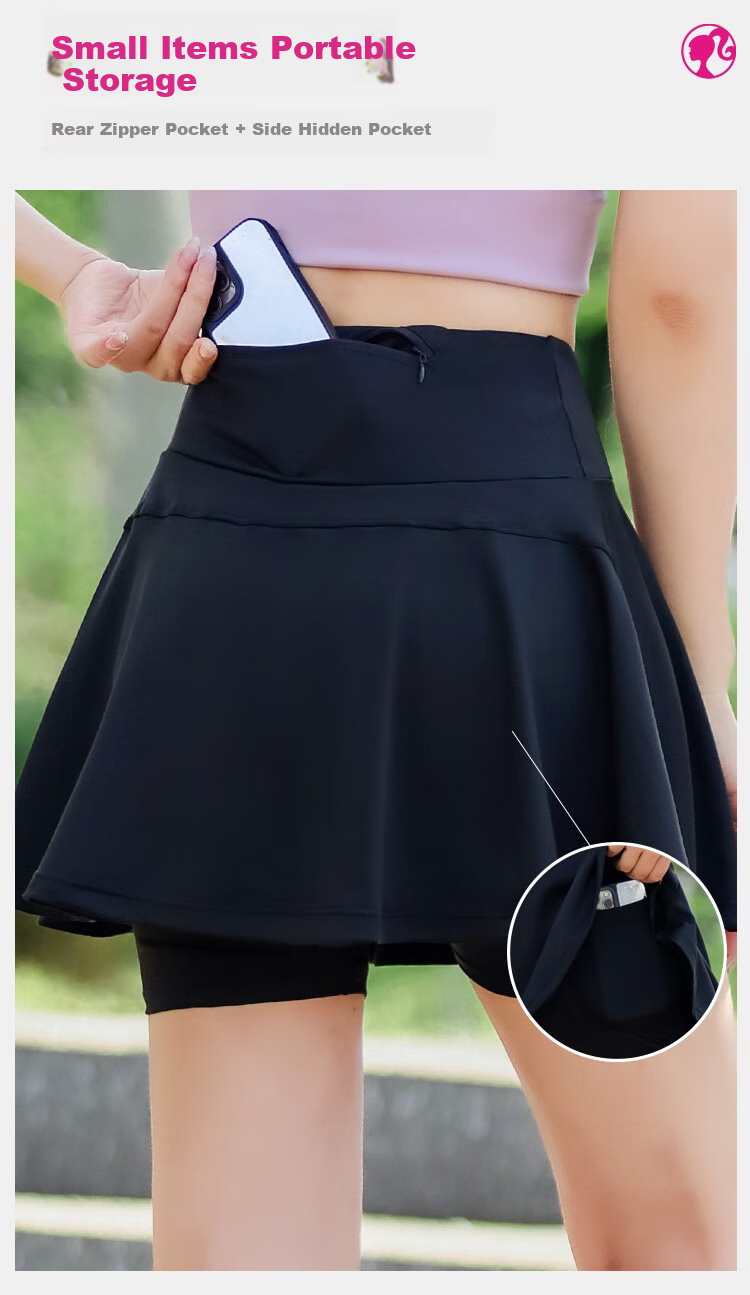 Barbie Women's Badminton Outfit, Lightweight Sports Seamless One-Piece Quick-Dry Sweat-Wicking Set, Anti-Exposure Athletic Wear Set for Wome 9