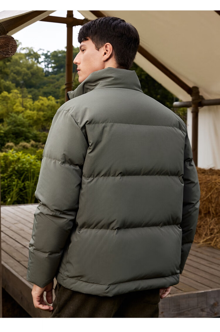 DANCING WOLVES [90% Goose Down] Autumn And Winter Heat-Locking Warm Stand-Collar Workwear Jacket Men's down Coat, 001 Black, Size 165 11