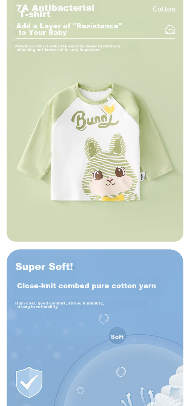 DUOXILUK Children's Long-Sleeve T-Shirt for Spring And Autumn, Baby Casual Inner Wear Undershirt, Purple Graffiti Rabbit Design, Size 130 3