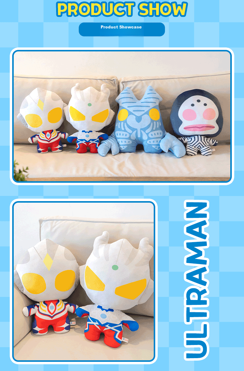 LDCX Ultraman Tiga Plush Doll Toy Large Q Version Pillow for Boys And Girls, Gift for Birthday Present 4