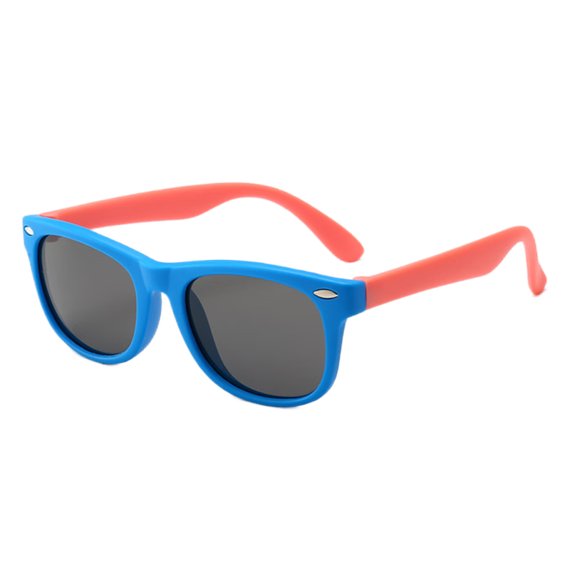 DRATRA Kids Polarized Sunglasses UV Protection Silicone Cartoon Cute Trendy Colorblock Summer Sunglasses for Boys and Girls