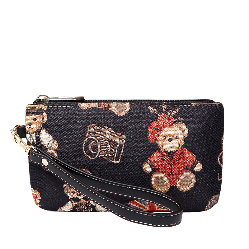 Xiaoxiongyilian Ladies' Clutch Bag, Makeup Bag, Fashionable Multifunctional Phone Purse, Canvas Handbag, Key Pouch, Christmas Gift