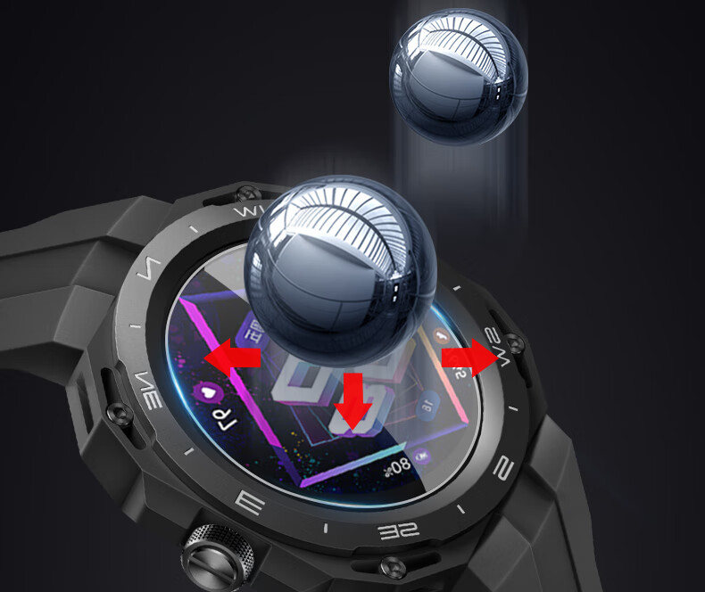 ESCASE [Three-Pack] Huawei WATCH GT Cyber Watch Screen Protector, Tempered Glass Film for Huawei Smartwatch, Full Coverage Anti-Drop Protective Film 12
