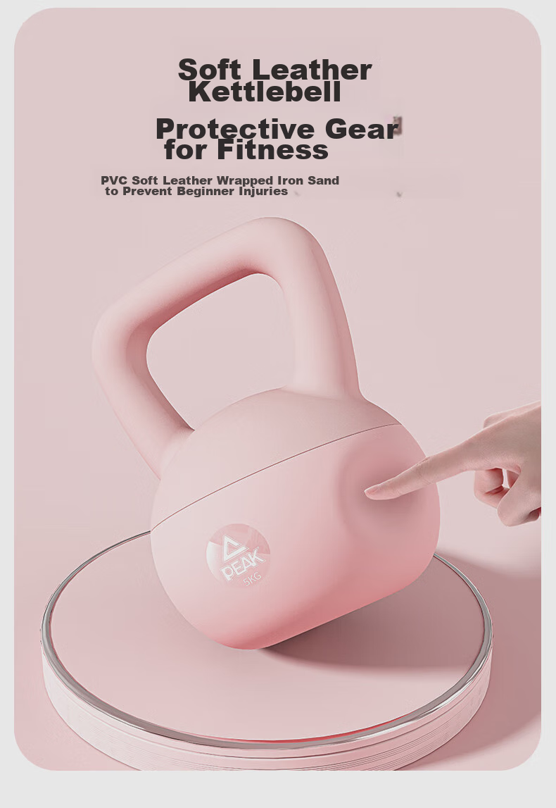 PEAK Soft Kettlebell for Men's Home Fitness, Glute Exercise, Strength Training, Lifting Kettlebell Dumbbell, 8 Kg, Sky Blue 8