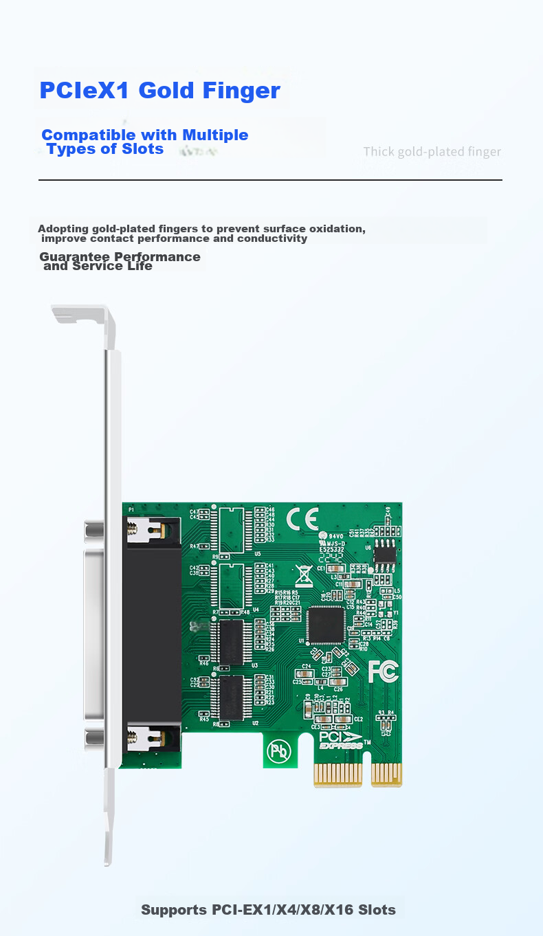 EB-LINK Industrial-Grade PCI-E to 4-Port 485/422 Serial Card, High-Speed Multi-Port 1-To Serial Expansion Card, 9-Pin COM Port, Voltage Suppression, Lightning Protection, Surge Protection, with Terminal Block 4