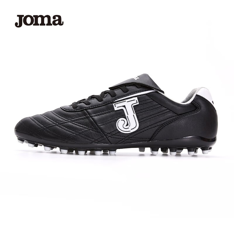 JOMA Kangaroo Leather Soccer Shoes for Men, Women, Adults, Children, Teenagers And Students MG Soccer Match Training Shoes Black Size 43.5