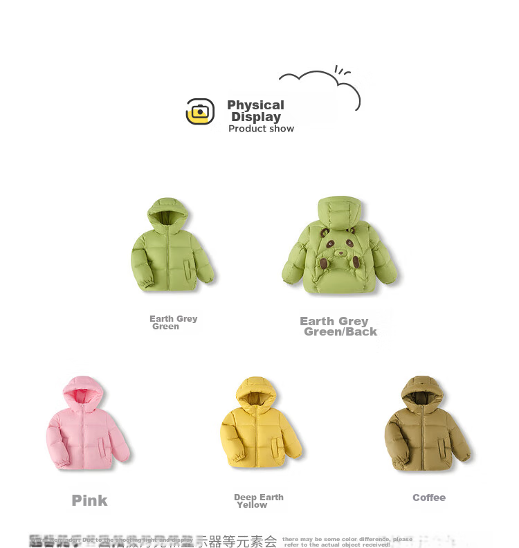 BALABALA Kids Baby Down Jacket Three-Proof Boys Winter Hooded Coat Girls Cute 2025 New Puffer Jacket 15