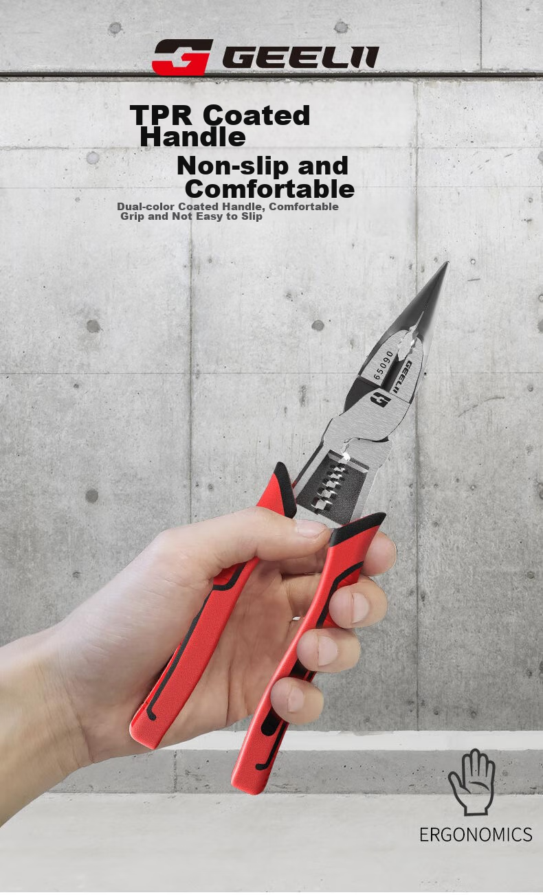 GeeLii 9-Inch Diagonal Cutting Pliers, Multi-Functional Pliers, Wire Stripping Pliers, Side-Cutting Pliers, Wire Cutting Pliers, Electrician's Scissors, Diagonal Pliers 65061 26