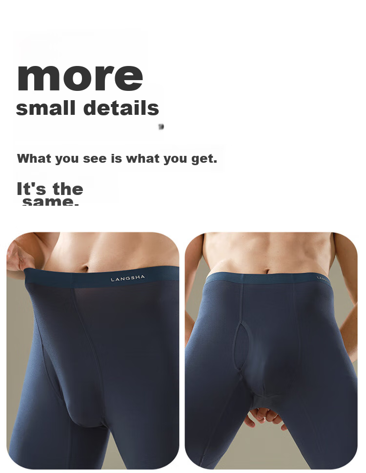 LangSha Men's Seamless Slim-Fit Antibacterial Thermal Underwear Long Johns Base Layer Pants for Autumn And Winter 15