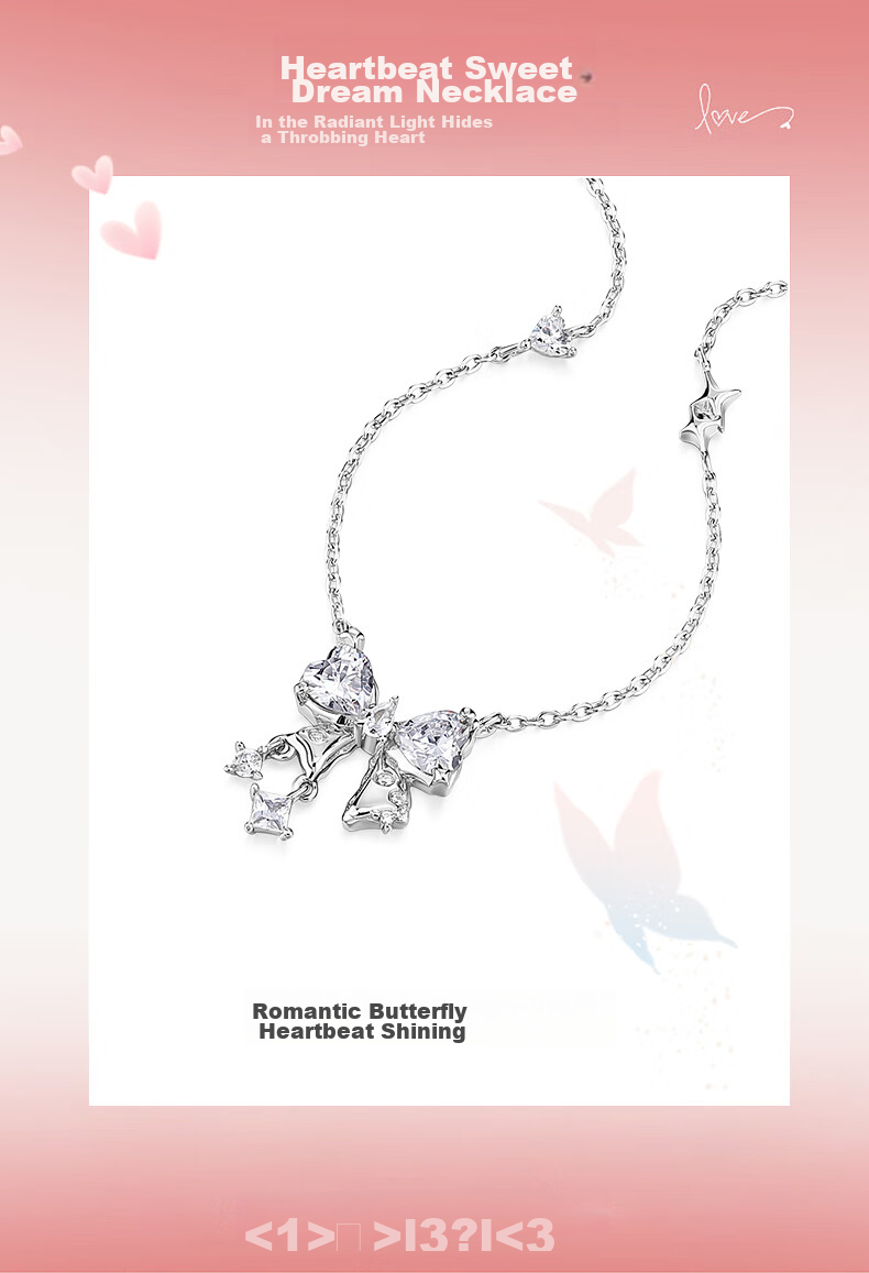 Kadiro Heartbeat Sweet Dream Necklace for Women 925 Silver Pendant Clavicle Chain New Year Birthday Gift for Girlfriend 4