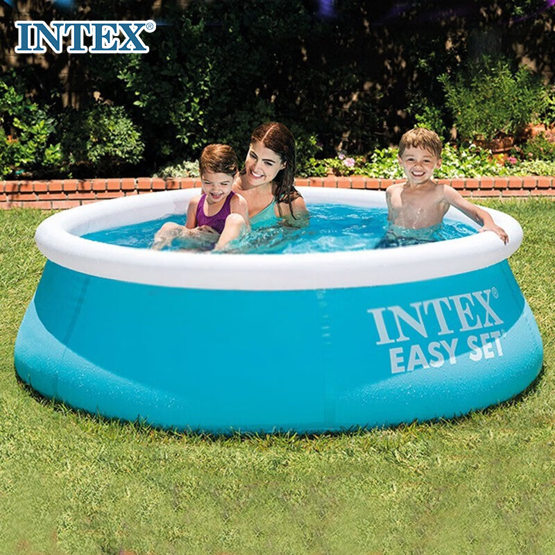 INTEX Inflatable Disc-Shaped Baby Swimming Pool, Outdoor Children's Toy Water Pool for Large Families, Thickened Swimming Pool 28101