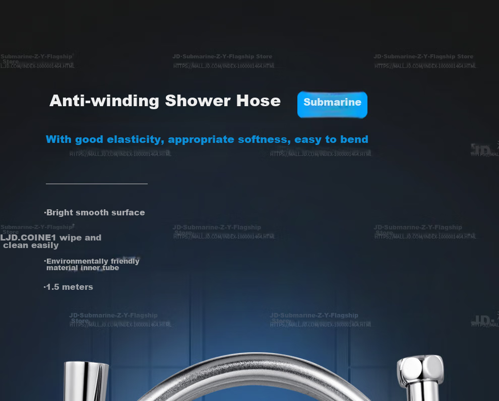Submarine DG150 Shower Hose, Shower Head Flexible Hose, 1.5-Meter Anti-Tangle Shower Pipe 2