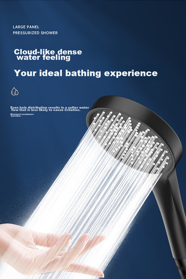 Muvi High-Pressure Shower Head Set, Complete Spray Kit, Bath Shower Head with Hose, High-Pressure Bathroom Handheld Shower Head 8
