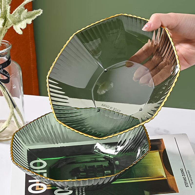 Shihua Fruit Bowl, Home Fruit Basket, Living Room Candy Nuts Snacks Dried Fruit Storage Box, Plastic Fruit Plate