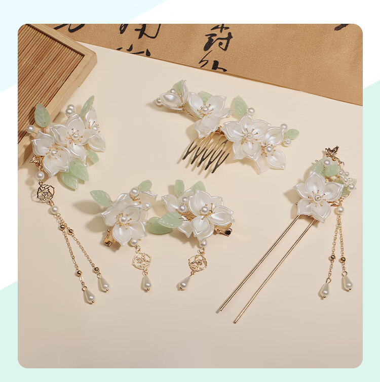 CHIMERA 5-Piece Classical Chinese Style Hair Accessories for Women, High-End Hairpins, Step-Shake Hair Combs, Hair Forks, And Crowns, Mid-Autumn Festival Gift 1
