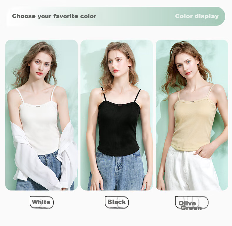 Fenteng Women's Camisole Cooling Silk Bra-Free Breathable Versatile Backless Base Layer Top 15