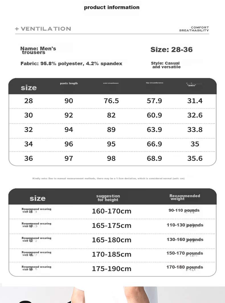 Dingfengbaoluo Men's Suit Pants, Summer Business Formal Wear, Straight-Leg Casual Versatile Slim-Fit Wrinkle-Resistant Cropped Trousers, AM503 Black Size 33 2