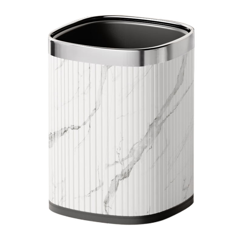 AKBK Italian Trash Can 12L Large Capacity Round Base Trash Can for Living Room, Bedroom, Kitchen, Luxury Hotel 2026 New Model