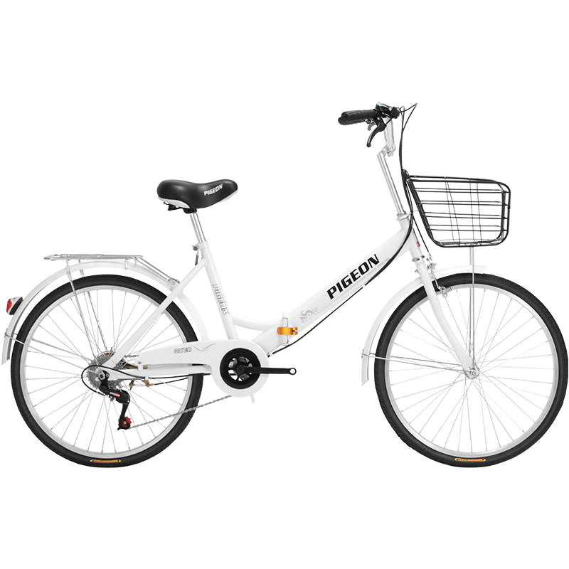 FG FLYING PIGEON City Bicycle, 24-Inch, 7-Speed, for Men And Women, Adult Students And Teenagers, Urban Leisure Bike, White