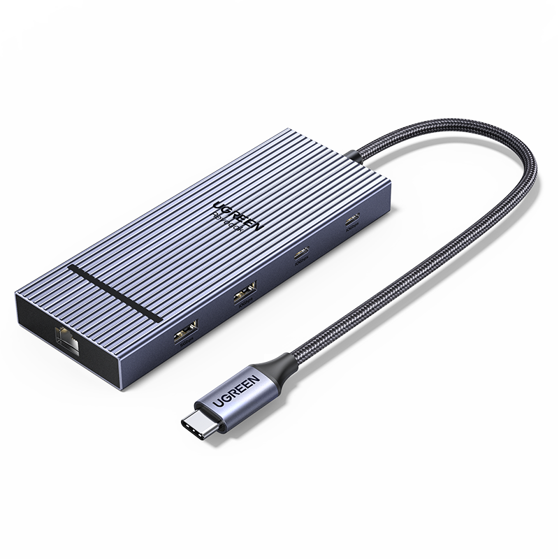 UGREEN Type-C 3.2 Dual HDMI Triple-Screen Display Docking Station USB-C Compatible Thunderbolt 4/5 Expansion Dock 10G Multi-Functional Adapter 4K60Hz Multi-Screen Extension Suitable for Huawei Computers
