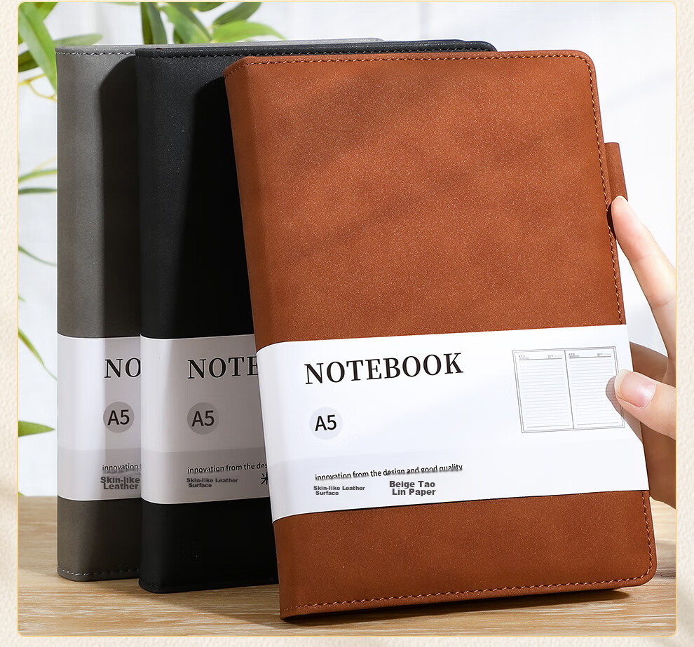 [Lowest Price Online] Longe Notebook, Extra Thick 416 Pages, Business Leather Notebook, Sheepskin Diary, High-Quality Notebook, Stationery, Office Meeting Record Book, Customizable Logo 11