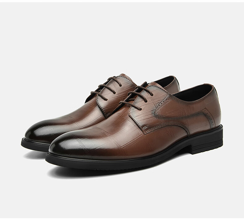 HLA Men's Leather Shoes, Business Formal Dress Shoes, Genuine Leather Footwear, HAAPXM2FAV172, Black, Size 44 34