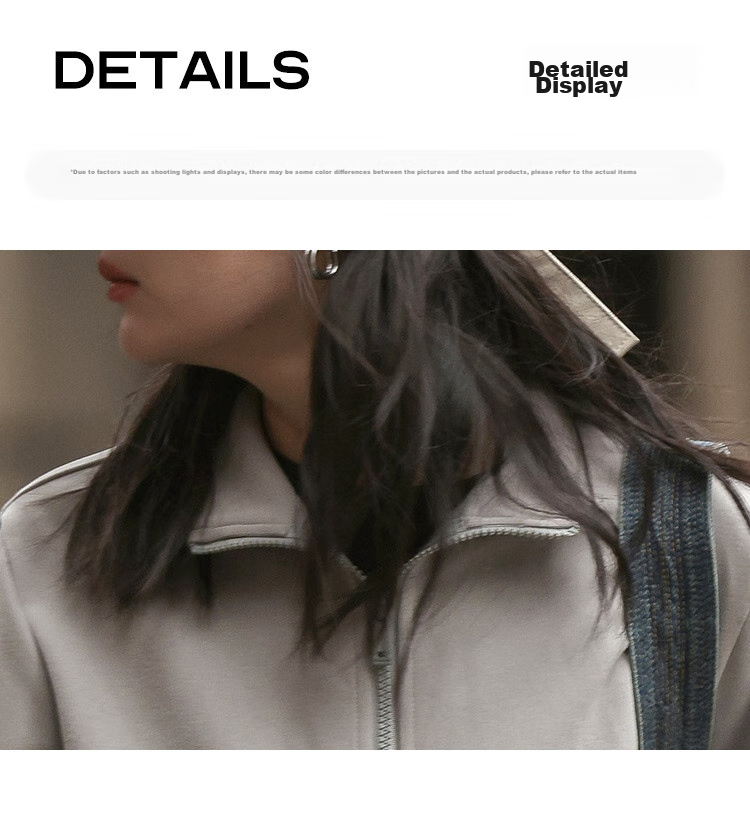 Dme [Stand-Up Collar Contrasting Trim Sweatshirt], Spring And Autumn Design, Stylish, Slimming, Long-Sleeve Casual Jacket for Wome 20