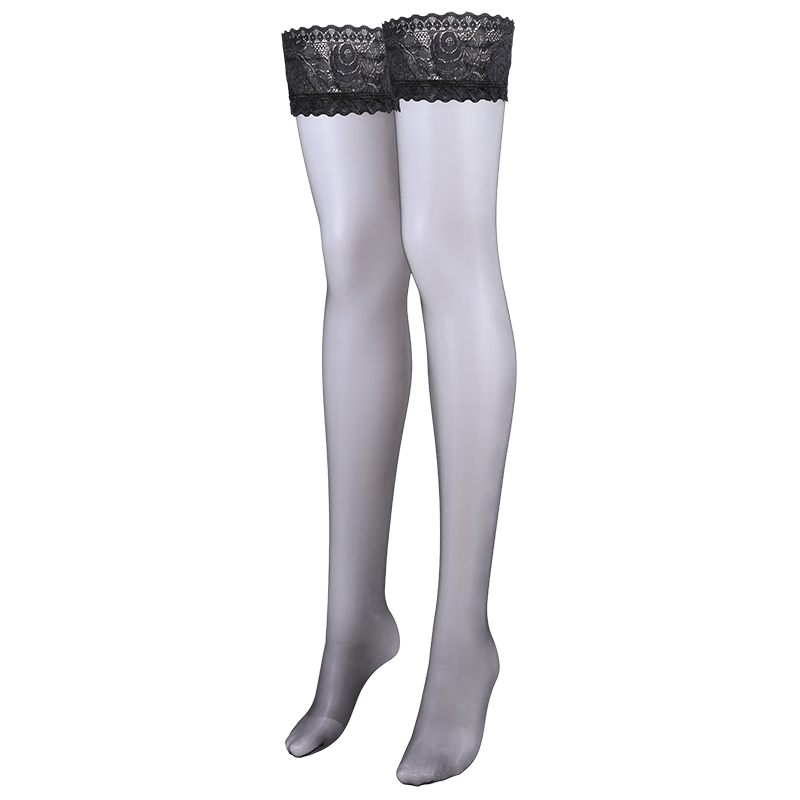 Limerence M [0.01] Stockings, Ultra-Thin Sexy Retro Mid-Calf Uniform Black Silk Over-Knee Socks, Sand Color, 1 Pair, One Size Fits All